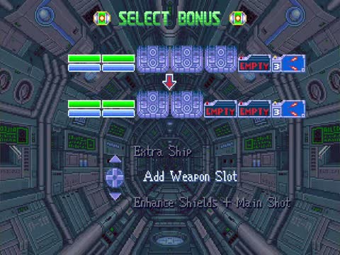 SELECT BONUSでAdd Weapon Slotが表示された実機画面